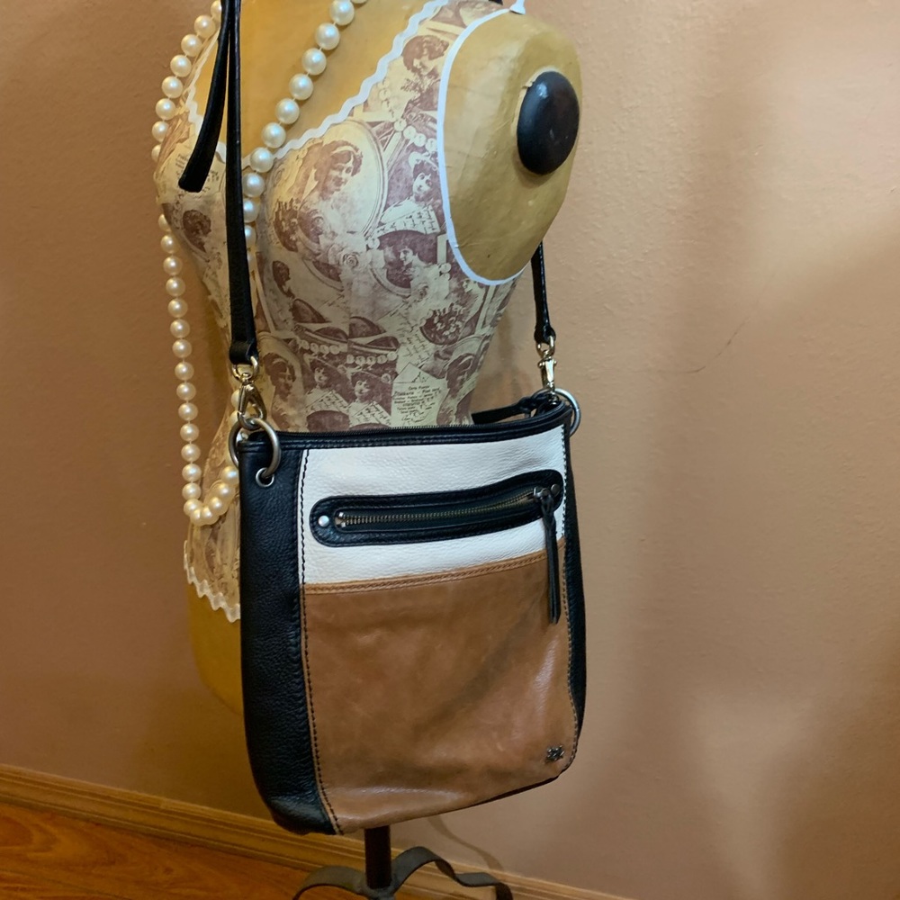 The Sak Laurel Colorblock Leather Shoulder Messenger Bag